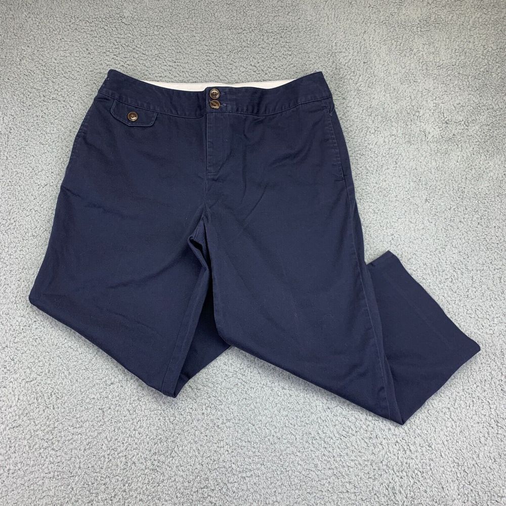 George by Mark Eisen Pants Womens 12 Blue Blue‎ Cropped Straight Leg Stretch